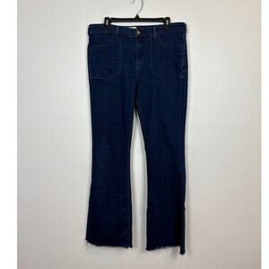 Anthropologie Pilcro Kick Flare High Rise Wide Leg Patch Pocket Jeans 31T